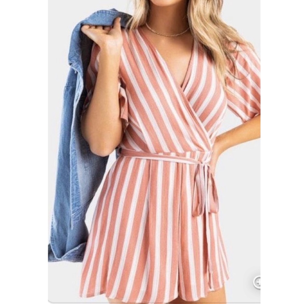 Blush/white romper